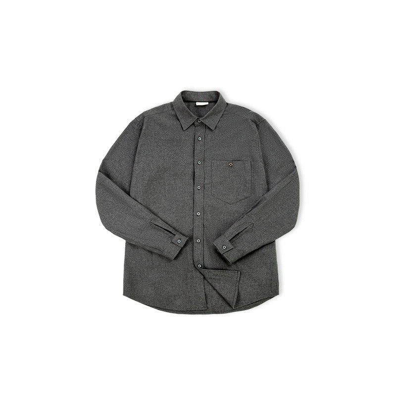 Maden Grey Cotton Flannel Shirt