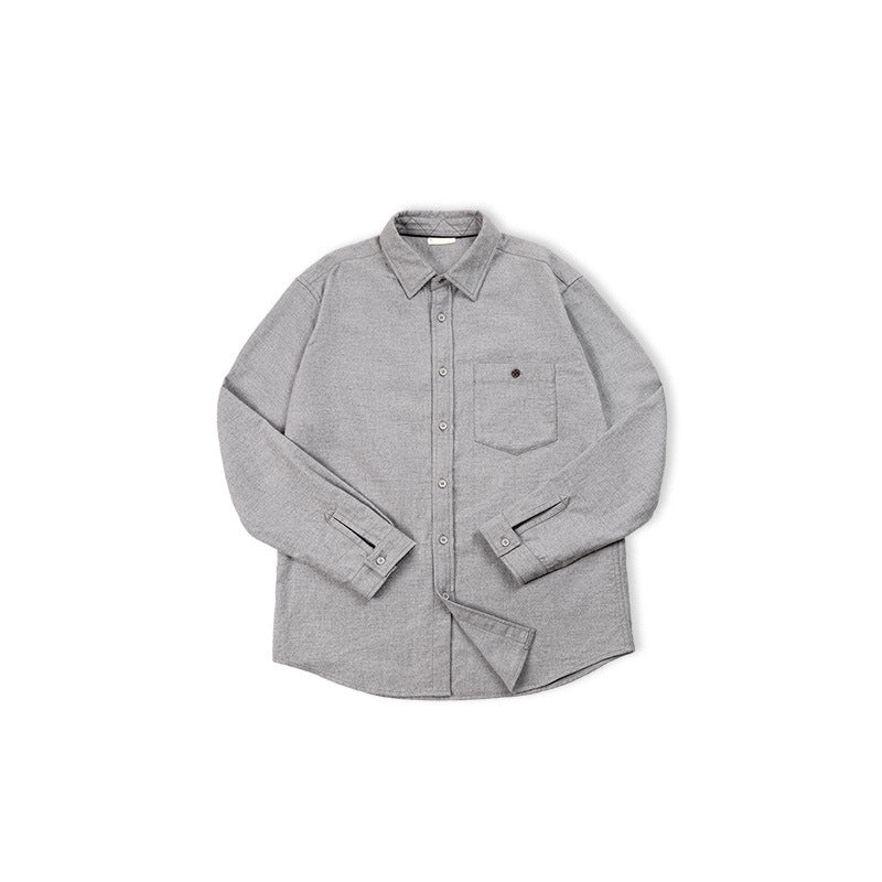 Maden Grey Cotton Flannel Shirt