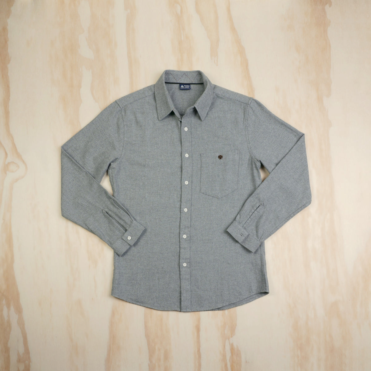 Maden Grey Cotton Flannel Shirt